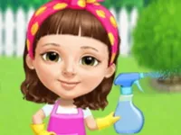 Sweet Baby Girl Cleanup Messy House image